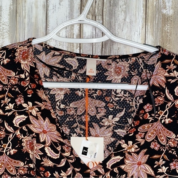 NWT Knox Rose Floral Bishop Sleeve Mini Dress - Picture 5 of 6